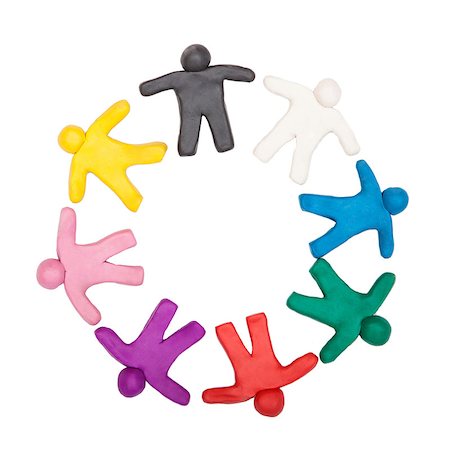 simsearch:6111-06838117,k - Multicolored plasticine human figures organized in a circle Stock Photo - Budget Royalty-Free & Subscription, Code: 400-08493612