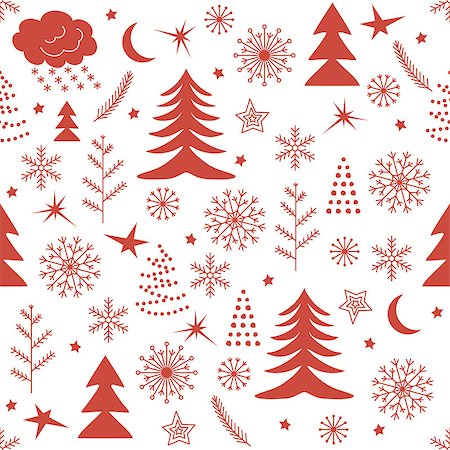simsearch:400-08814672,k - Seamless Christmas pattern. Red winter background for Christmas and New Year Design Stock Photo - Budget Royalty-Free & Subscription, Code: 400-08493695