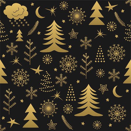 simsearch:400-08814672,k - Seamless Christmas pattern. Golden winter background for Christmas and New Year Design Stock Photo - Budget Royalty-Free & Subscription, Code: 400-08493696