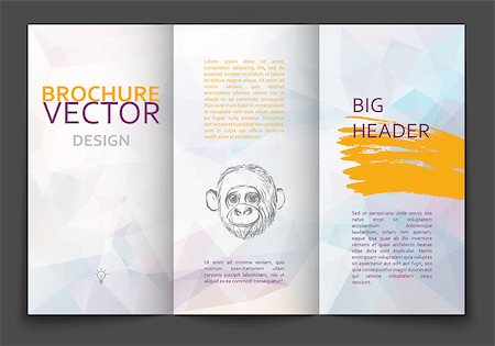 simsearch:400-08613337,k - Vector brochure design template with polygonal geometric background Stock Photo - Budget Royalty-Free & Subscription, Code: 400-08493745