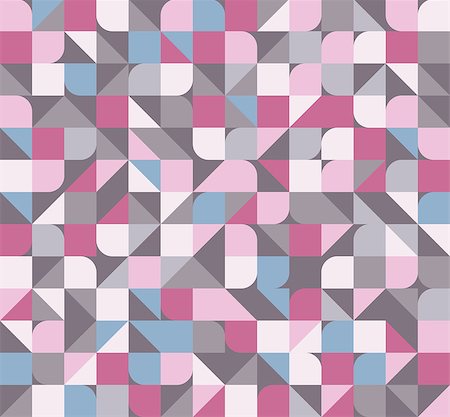 simsearch:400-08494665,k - Vector seamless square triangle circle geometric pattern, pink and grey Foto de stock - Super Valor sin royalties y Suscripción, Código: 400-08493746