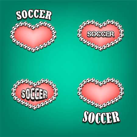 Love and football. heart of soccer. vector illustration Stock Photo - Budget Royalty-Free & Subscription, Code: 400-08493743