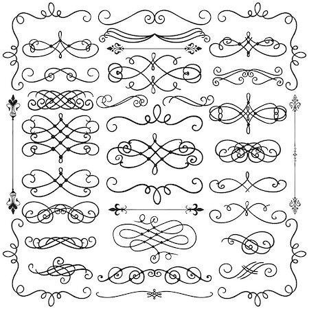 simsearch:400-08755813,k - Set of Hand Drawn Black Doodle Design Elements. Decorative Swirls, Scrolls, Text Frames, Dividers. Vintage Vector Illustration. Stock Photo - Budget Royalty-Free & Subscription, Code: 400-08493756