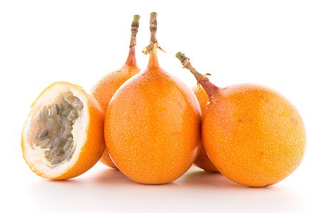 passiflora - Passion fruit maracuja granadilla on white background. Photographie de stock - Aubaine LD & Abonnement, Code: 400-08493770