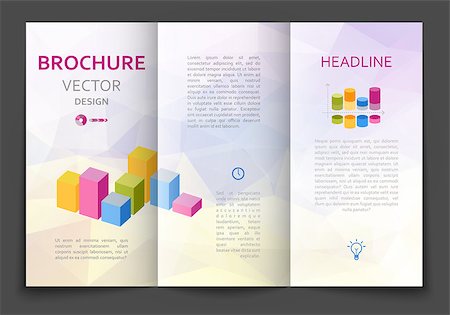 simsearch:400-08613337,k - Vector brochure design template with polygonal geometric background Stock Photo - Budget Royalty-Free & Subscription, Code: 400-08493834