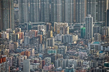 Hong Kong cityscape, crowd buildings at day Photographie de stock - Aubaine LD & Abonnement, Code: 400-08493842
