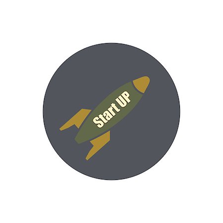 Flat stylish icon rocket start up of a new business Projects, vector Stockbilder - Microstock & Abonnement, Bildnummer: 400-08493855