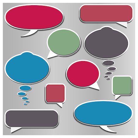 simsearch:400-08506267,k - Set of multicolored framework for comments and chat volumetric style, a variety of shapes, vector illustration. Stock Photo - Budget Royalty-Free & Subscription, Code: 400-08504005