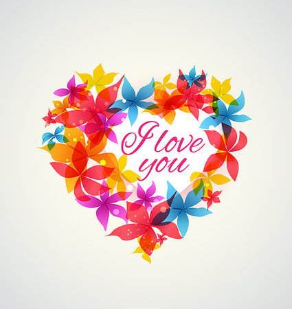 simsearch:400-08495448,k - Vector illustration Abstract heart with colorful flowers Stock Photo - Budget Royalty-Free & Subscription, Code: 400-08504417