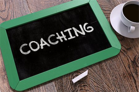simsearch:400-08998421,k - Coaching Concept Hand Drawn on Green Chalkboard on Wooden Table. Business Background. Top View. 3D Render. Stock Photo - Budget Royalty-Free & Subscription, Code: 400-08504513