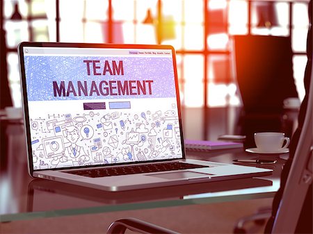 simsearch:400-07819447,k - Team Management Concept Closeup on Landing Page of Laptop Screen in Modern Office Workplace. Toned Image with Selective Focus. 3D Render. Stock Photo - Budget Royalty-Free & Subscription, Code: 400-08504552