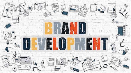 simsearch:400-08187507,k - Brand Development Concept. Brand Development Drawn on White Wall. Brand Development in Multicolor. Doodle Design. Doodle Design Style of Brand Development. Line Style Illustration. White Brick Wall. Stock Photo - Budget Royalty-Free & Subscription, Code: 400-08504565