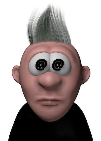 simsearch:400-06458048,k - cartoon guy with email symbol in his eyes - 3d illustration Photographie de stock - Aubaine LD & Abonnement, Code: 400-08504726