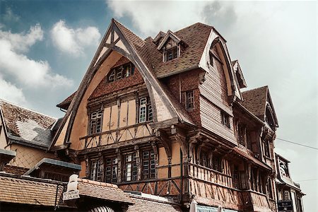 View of the Manoir de la Salamandre, a historic, lordly Tudor style house in Etretat, Normandy, France Stock Photo - Budget Royalty-Free & Subscription, Code: 400-08505118