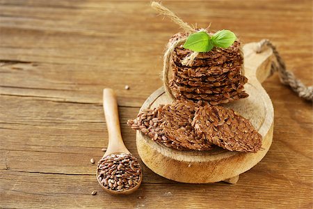 flax seeds - crackers from flax seeds, healthy food gluten free Stock Photo - Budget Royalty-Free & Subscription, Code: 400-08505204