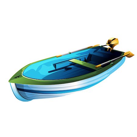 Rowing boat vector illustration on a white background Stock Photo - Budget Royalty-Free & Subscription, Code: 400-08505209