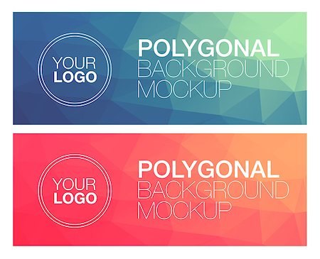 Horizontal colorful vibrant modern polygonal banner mock ups Foto de stock - Super Valor sin royalties y Suscripción, Código: 400-08505282