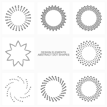 Abstract dotted shapes.Vector set of design elements and icons. Stock Photo - Budget Royalty-Free & Subscription, Code: 400-08505357