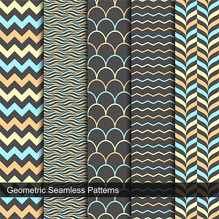 simsearch:400-08505407,k - Vector seamless geometric patterns. Color decorative patterns. Photographie de stock - Aubaine LD & Abonnement, Code: 400-08505408