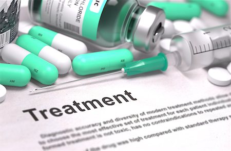 simsearch:400-04902997,k - Treatment - Printed Diagnosis with Mint Green Pills, Injections and Syringe. Medical Concept with Selective Focus. 3D Render. Photographie de stock - Aubaine LD & Abonnement, Code: 400-08505697