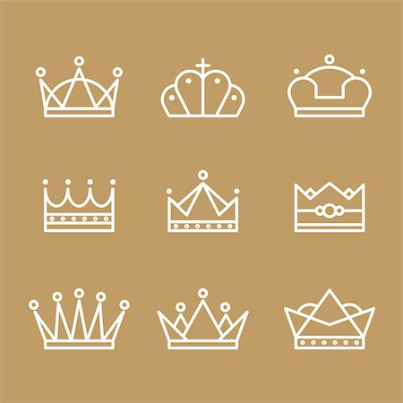 simsearch:400-06856945,k - Crown icons modern design lines of different forms Photographie de stock - Aubaine LD & Abonnement, Code: 400-08505968