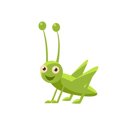 simsearch:400-08506015,k - Happy Grasshopper Childish Character Isolated Flat Colorful Vector Icon On White Background Foto de stock - Super Valor sin royalties y Suscripción, Código: 400-08505983