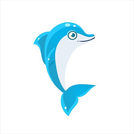 simsearch:400-08506015,k - Blue Dolphin Character Isolated Flat Childish Colorful Vector Icon On White Background Foto de stock - Super Valor sin royalties y Suscripción, Código: 400-08506020