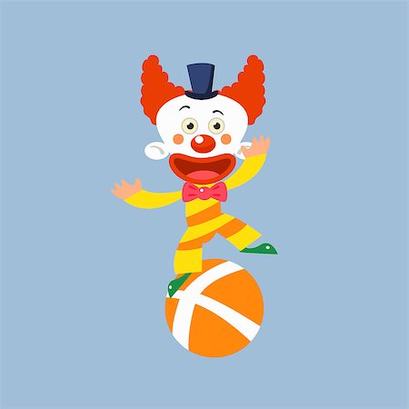 simsearch:400-04848742,k - Clown Balancing On One Leg Simplified Isolated Flat Vector Drawing In Cartoon Manner Stock Photo - Budget Royalty-Free & Subscription, Code: 400-08506050