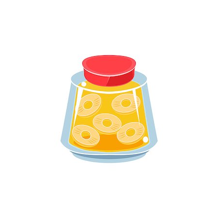 simsearch:400-08504855,k - Pinapple Jam  In Transparent Jar Isolated Flat Vector Icon On White Backgroung In Simplified Manner Stock Photo - Budget Royalty-Free & Subscription, Code: 400-08506077