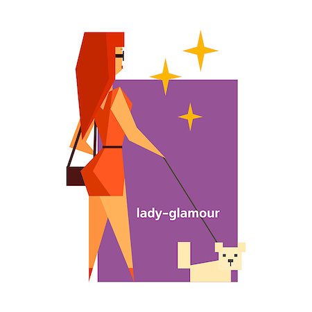 Glamorous Lady  Abstract Figure Flat Illustration Design  With Text Stock Photo - Budget Royalty-Free & Subscription, Code: 400-08506093