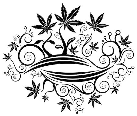 marijuana cannabis weed leaf symbol texture background vector illustration Stock Photo - Budget Royalty-Free & Subscription, Code: 400-08506232