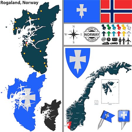simsearch:400-08192906,k - Vector map of county Rogaland with coat of arms and location on Norwegian map Photographie de stock - Aubaine LD & Abonnement, Code: 400-08506252
