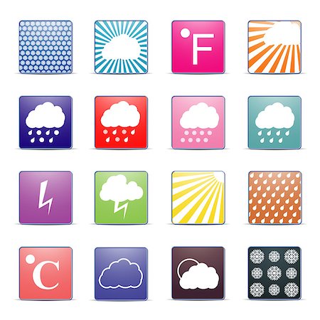 simsearch:400-08573713,k - A set of colored icons weather, flat style, vector illustration. Photographie de stock - Aubaine LD & Abonnement, Code: 400-08506268