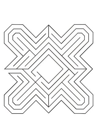 simsearch:400-04611529,k - Labyrinth black and white line illustration Photographie de stock - Aubaine LD & Abonnement, Code: 400-08506287