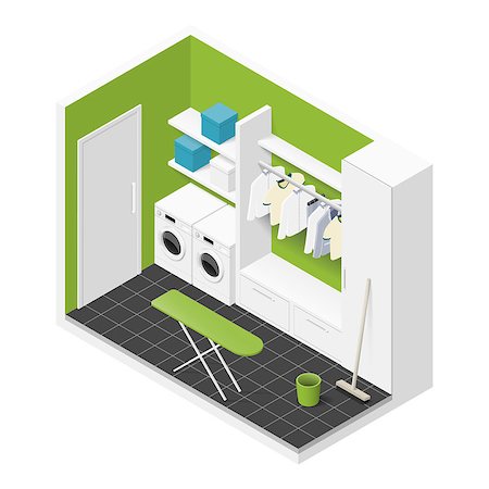 Cleaning room isometric icon vector graphic illustration Stock Photo - Budget Royalty-Free & Subscription, Code: 400-08506402