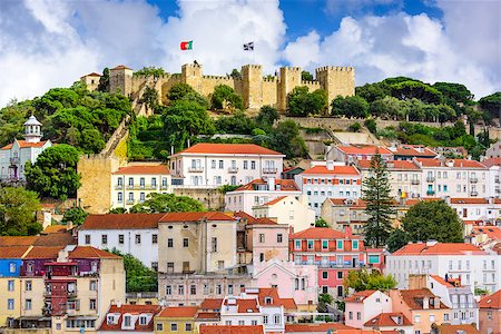 Lisbon, Portugal skyline at Sao Jorge Castle in the day. Stock Photo - Budget Royalty-Free & Subscription, Code: 400-08506420