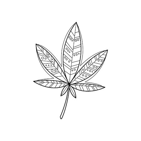 Ganja Hand Drawn Vector Design Zentangle Print For Coloring Book Stock Photo - Budget Royalty-Free & Subscription, Code: 400-08506475