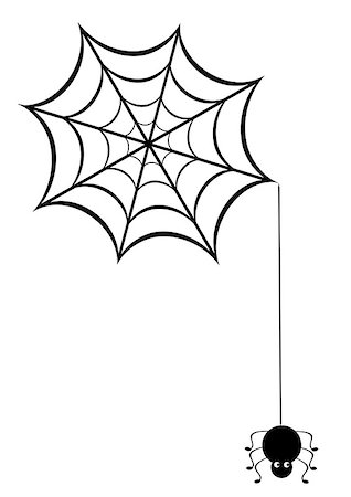 vector illustration of a spider web with funny spider Stock Photo - Budget Royalty-Free & Subscription, Code: 400-08506490