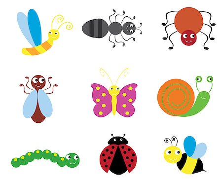 vector illustration of set of fun bugs Stock Photo - Budget Royalty-Free & Subscription, Code: 400-08506493