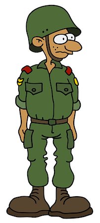 simsearch:400-08919969,k - Hand drawing of a funny soldier in a battle dress Foto de stock - Super Valor sin royalties y Suscripción, Código: 400-08506780