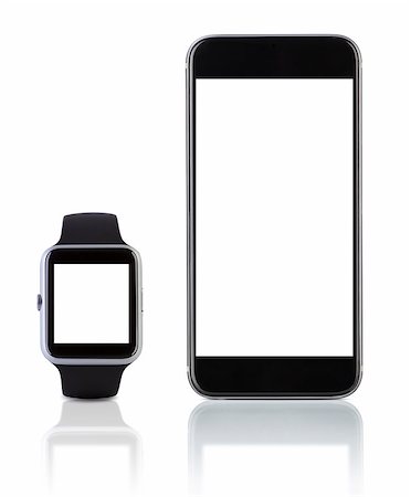 Smart watch sport with SmatPhone on white Foto de stock - Super Valor sin royalties y Suscripción, Código: 400-08507190