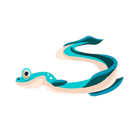 Eel. Cute Vector Illustration Collection of sea life Stock Photo - Budget Royalty-Free & Subscription, Code: 400-08507265