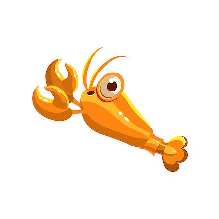 Mollusk with Pincers. Cute Vector Illustration Collection of sea life Stock Photo - Budget Royalty-Free & Subscription, Code: 400-08507274