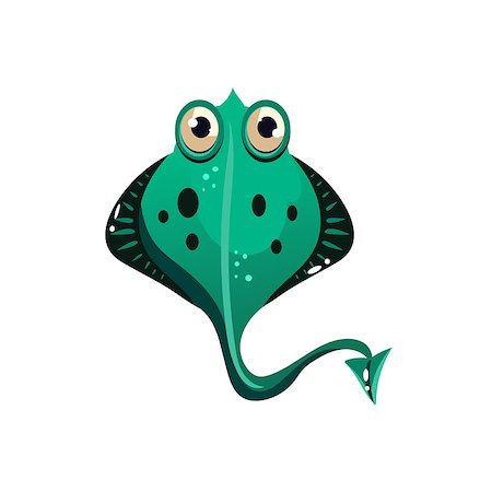 seawater - Stingray. Cute Vector Illustration Collection of sea life Stock Photo - Budget Royalty-Free & Subscription, Code: 400-08507271