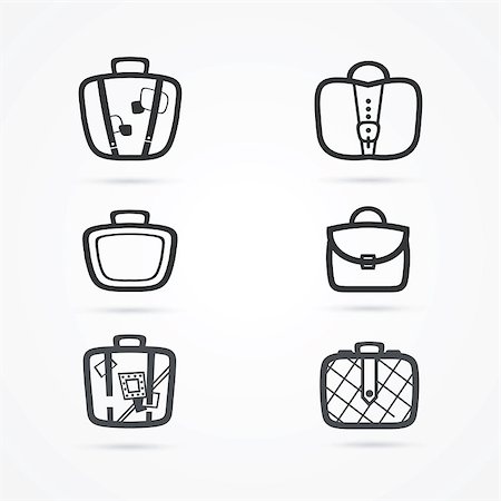 Bags icon set, vector illustration Stock Photo - Budget Royalty-Free & Subscription, Code: 400-08507459