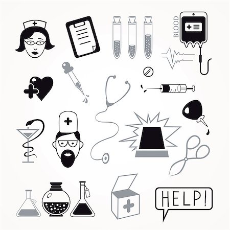 Health care and medicine icon set. Vector illustrations Stock Photo - Budget Royalty-Free & Subscription, Code: 400-08507464