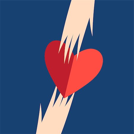 simsearch:400-05701644,k - Graphic hands with heart on a blue background Stock Photo - Budget Royalty-Free & Subscription, Code: 400-08507466