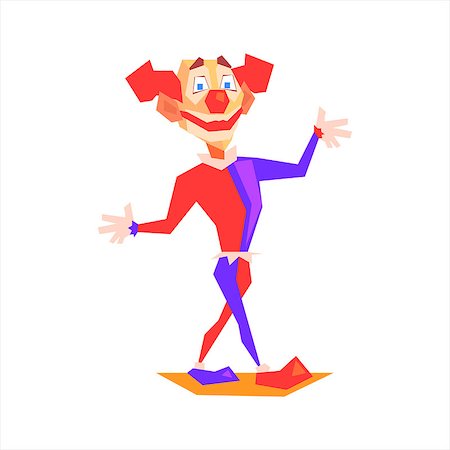 Circus Red Clown Performing Graphic Flat Vector Design Isolated Illustration On White Background Photographie de stock - Aubaine LD & Abonnement, Code: 400-08507596