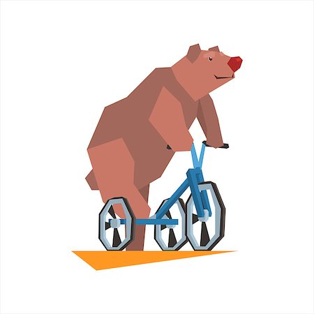 person costume riding bike image - Circus Bear Riding Tricycle Graphic Flat Vector Design Isolated Illustration On White Background Stock Photo - Budget Royalty-Free & Subscription, Code: 400-08507597