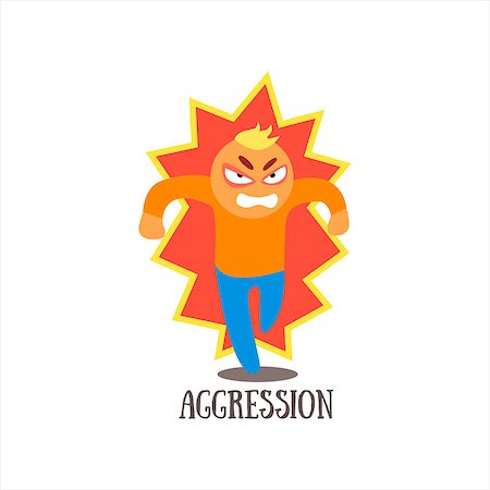 people in ready for fight - Aggression  Simplified Design Flat Vector Illustration On White Background Stock Photo - Budget Royalty-Free & Subscription, Code: 400-08507660